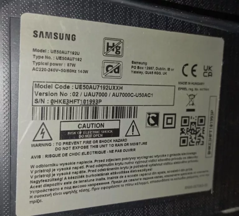 TELEWIZOR SAMSUNG UE50AU7192