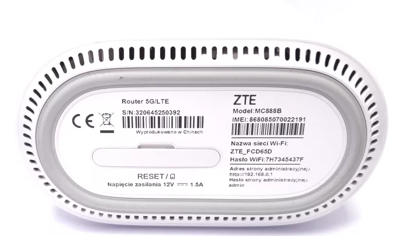ROUTER STACJONARNY NA KARTĘ SIM 5G MODEM LTE CAT 19 ZTE MC888 WIFI 6