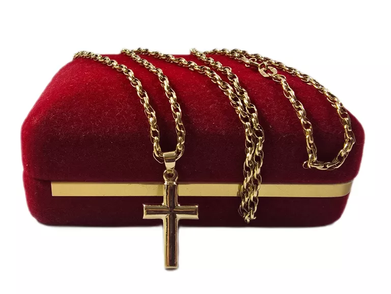 ZŁOTY ŁAŃCUSZEK Z ZAWIESZKĄ PRÓBY 585 / DŁ. 58 CM / 3,41G!