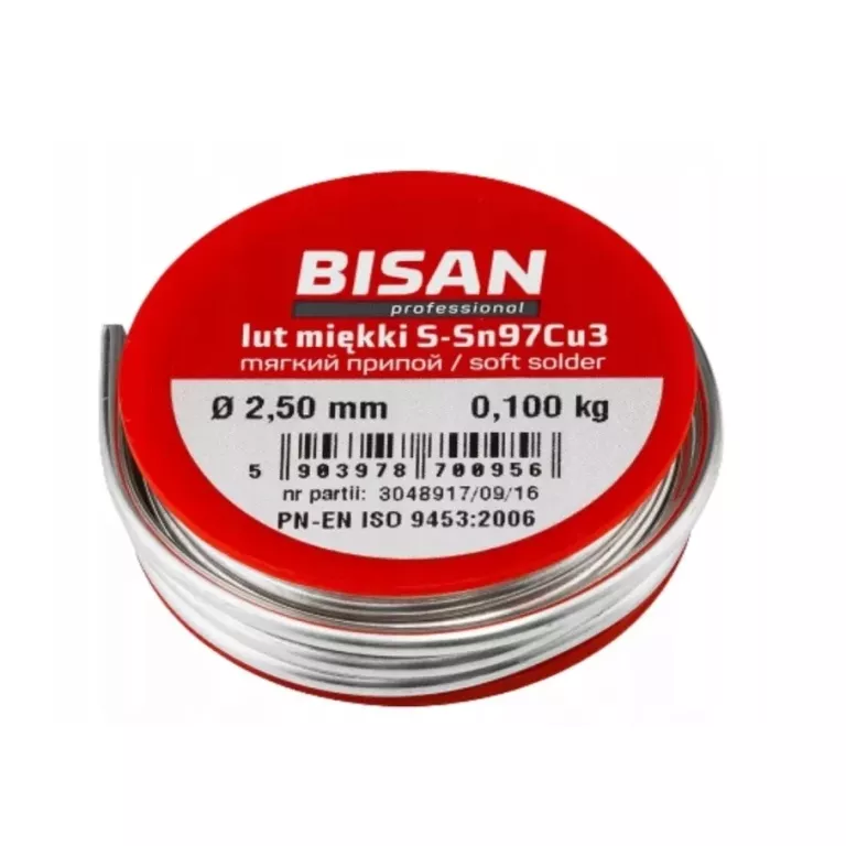 LUT MIĘKKI 2,5 MM 100G CYNA DO LUTOWANIA BISAN