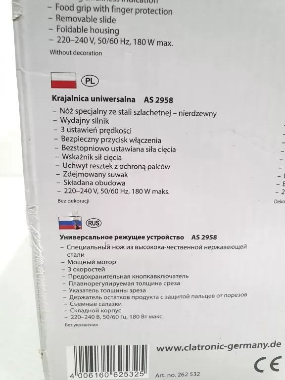 KRAJALNICA CLATRONIC AS 2958