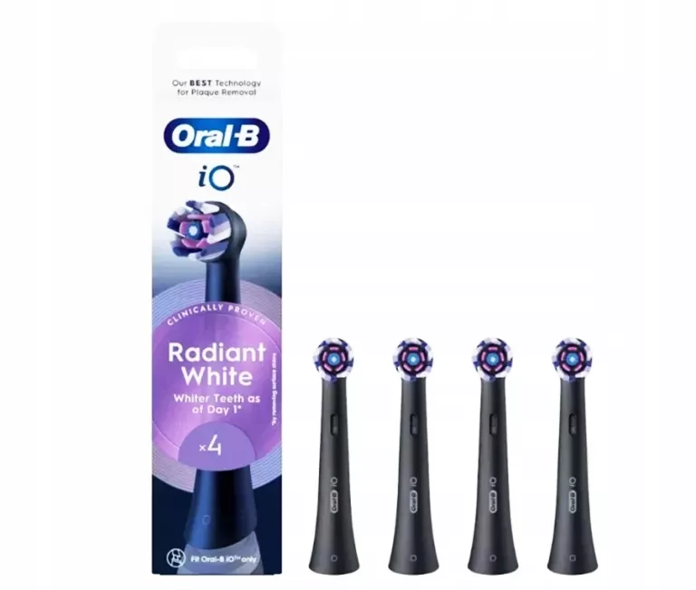 KOŃCÓWKI DO SZCZOTECZKI ORAL-B IO RADIANT WHITE CZARNE 4 SZT.