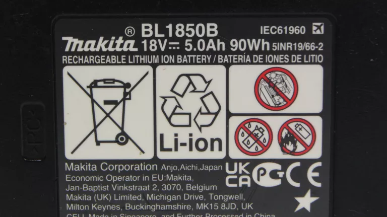 AKUMULATOR MAKITA 5,0 AH 18V BL1850B