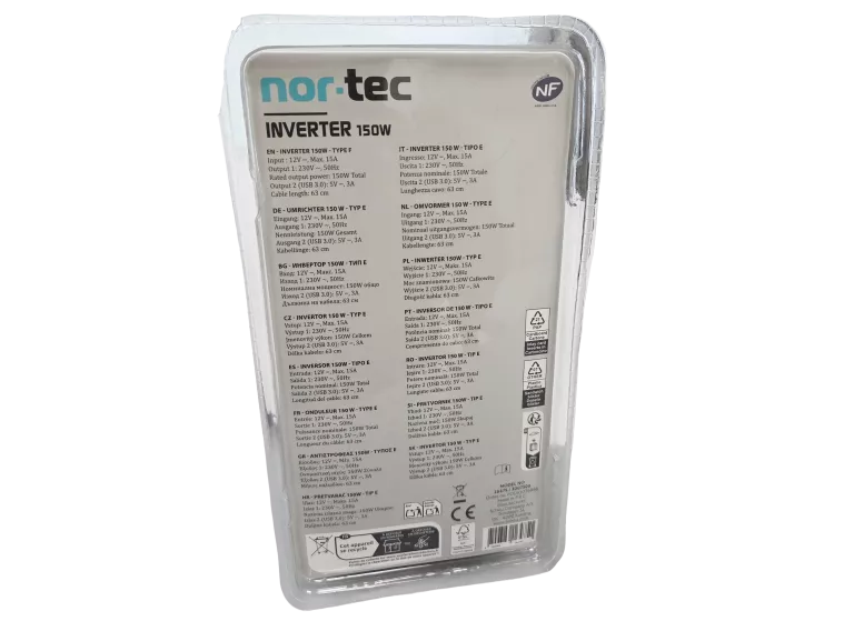 PRZETWORNICA SAMOCHODOWA INVERTER 150W NOR-TEC 16475