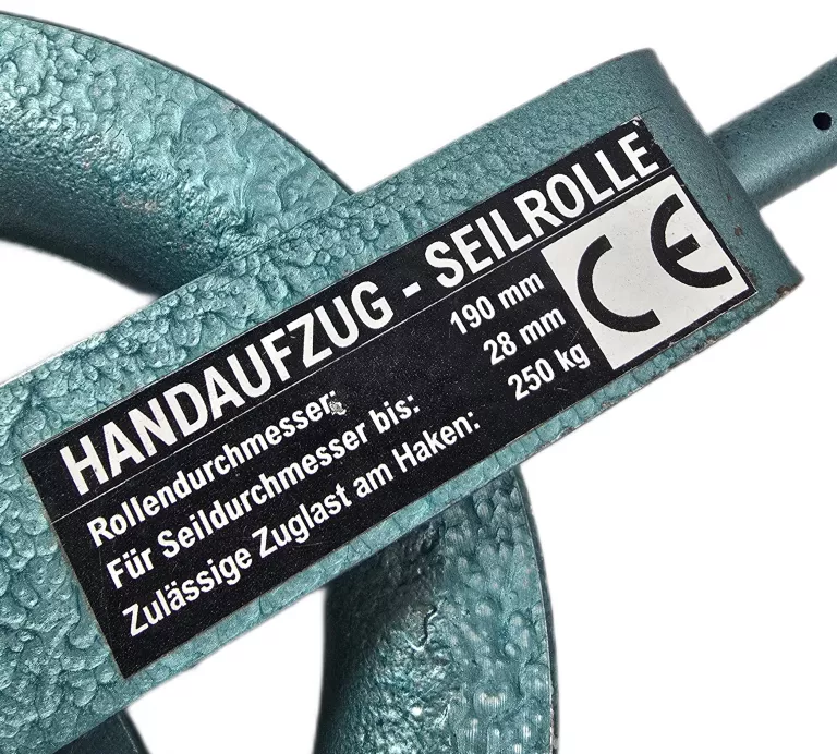 BLOCZEK BUDOWLANY 190MM HANDAUFZUG - SEILROLLE + LINA 40M!