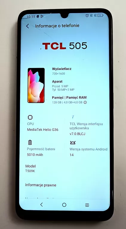 TELEFON TCL T509K USZK. LCD