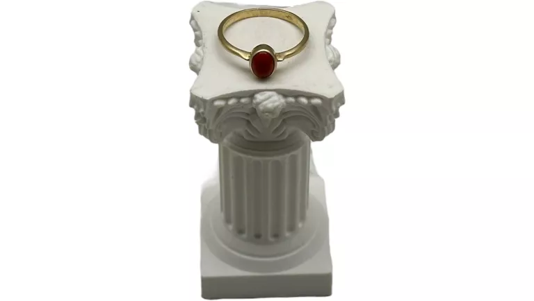 ŚLICZNY ZŁOTY PIERŚCIONEK VINTAGE KORAL 14K 2,09G R18