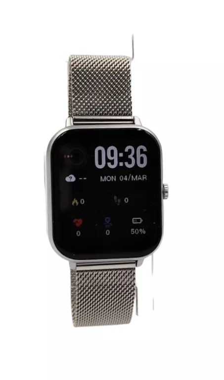 SMARTWATRWATCH BL02 BRANSOLETKA SREBRNA + PASEK DODATKOWY
