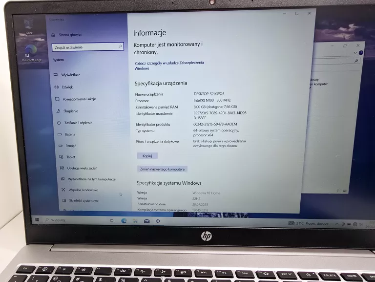 LAPTOP HP 250 G10 15,6 " INTEL N 8 GB / 512 GB