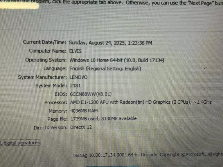LENOVO ESSENTIAL G585 15,6" E1-1200 4GB RAM 500GB
