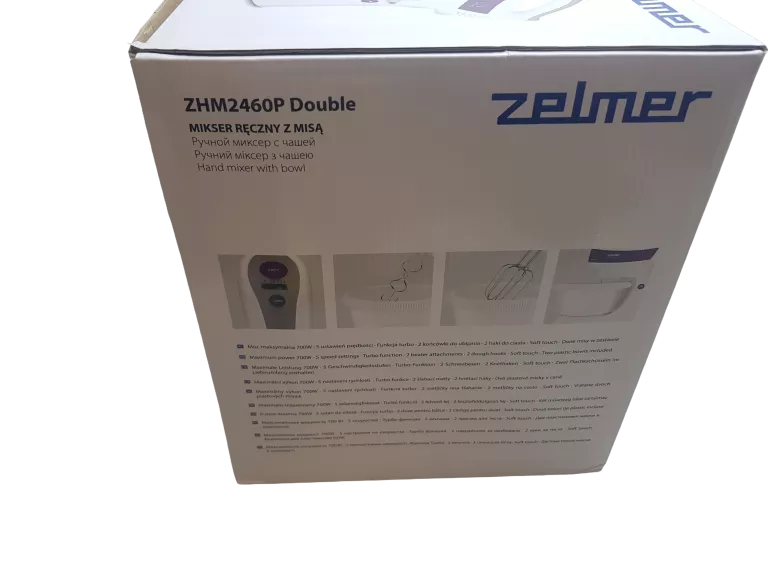 MIKSER ZELMER ZHM2459S 700W OBROTOWA MISA 2,5L 5 PRĘDKOŚCI TURBO