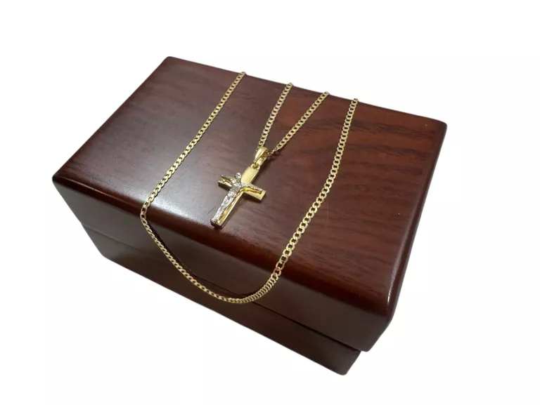 ZŁOTY ŁAŃCUSZEK Z ZAWIESZKĄ PRÓBY 585 / DŁ.50CM !