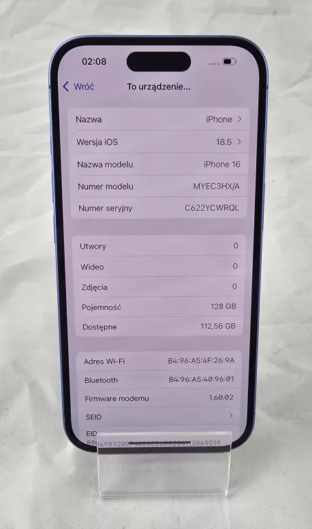 TELEFON IPHONE 16 128GB OPIS