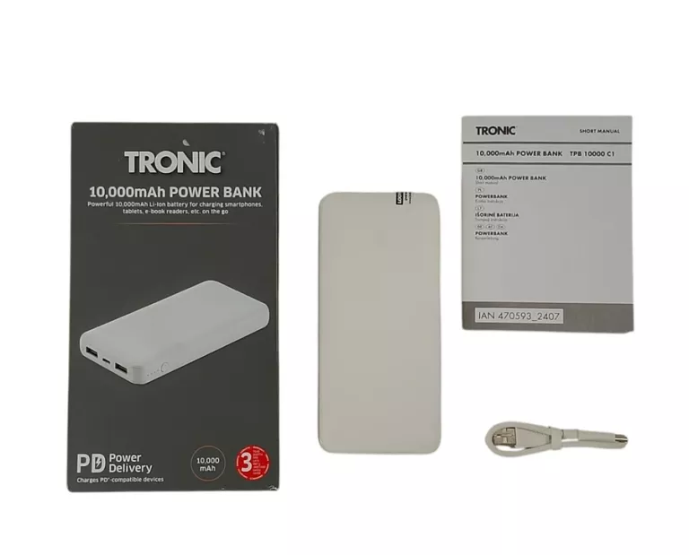 POWERBANK TRONIC 10000MAH BIAŁY ZESTAW