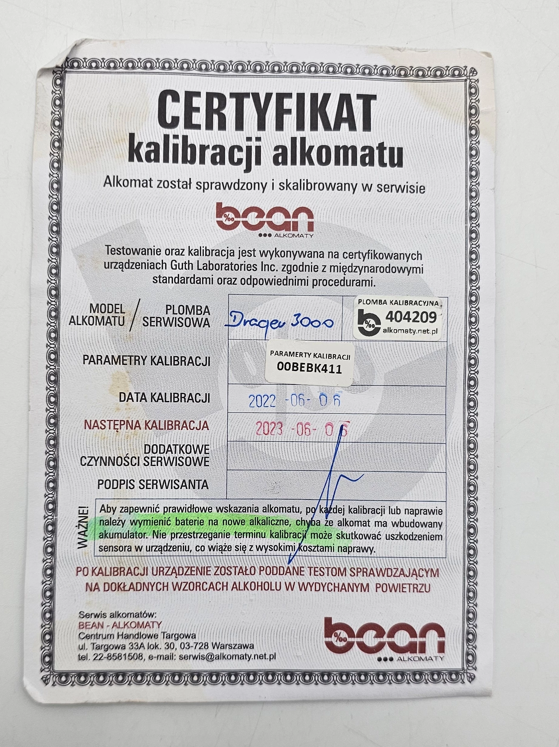 drager-alcotest-3000-dokumenty-kalibracji-etui-stan-11323-2