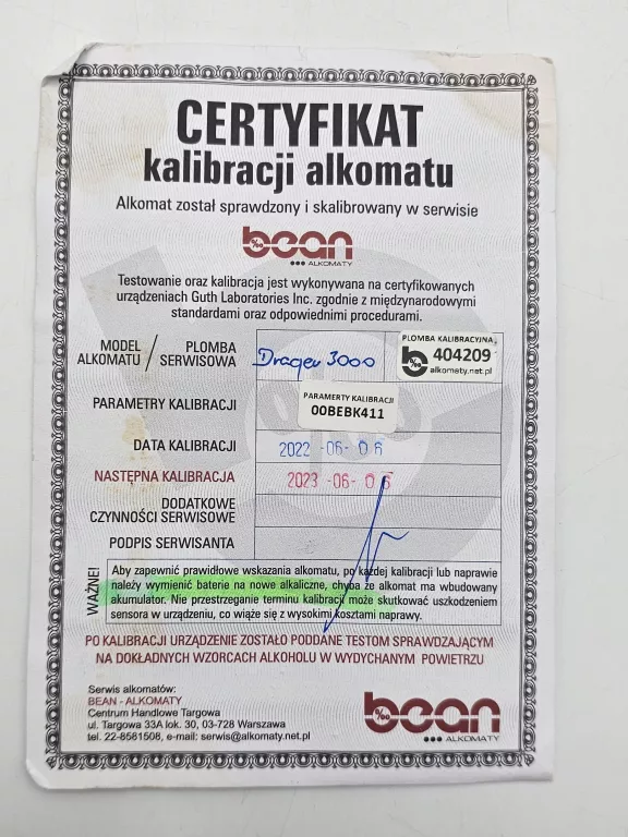 drager-alcotest-3000-dokumenty-kalibracji-etui-stan-11323-2