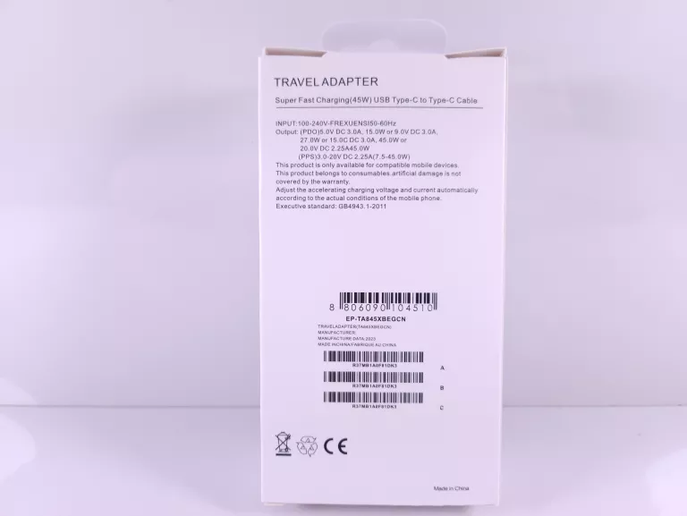 ŁADOWARKA SIECIOWA USB C-C 45W