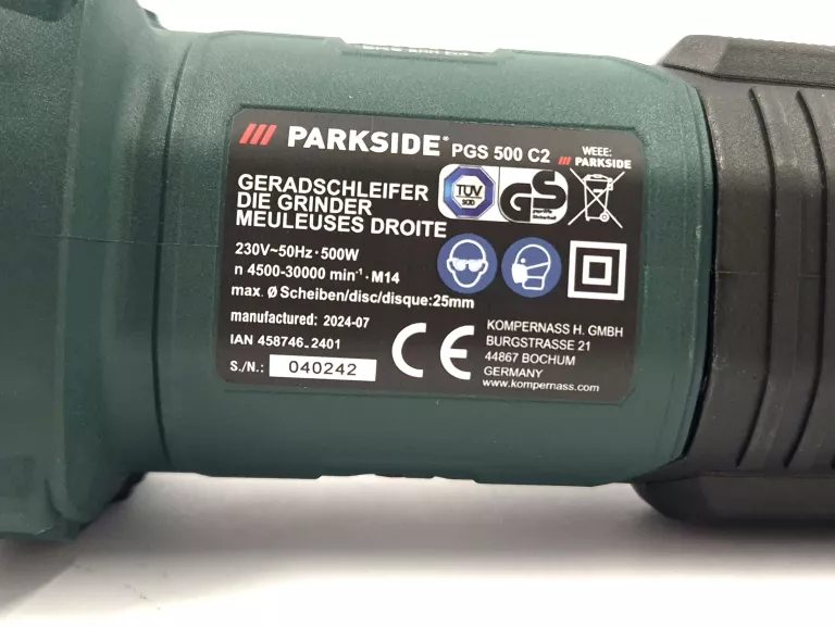 SZLIFIERKA PROSTA WIELOFUNKCYJNA PRECYZYJNA 500W PARKSIDE