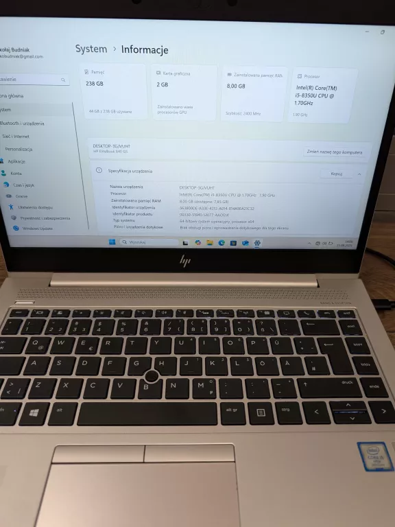 LAPTOP HP ELITEBOOK 850 G5 15,6 " INTEL CORE I5 8 GB / 256 GB