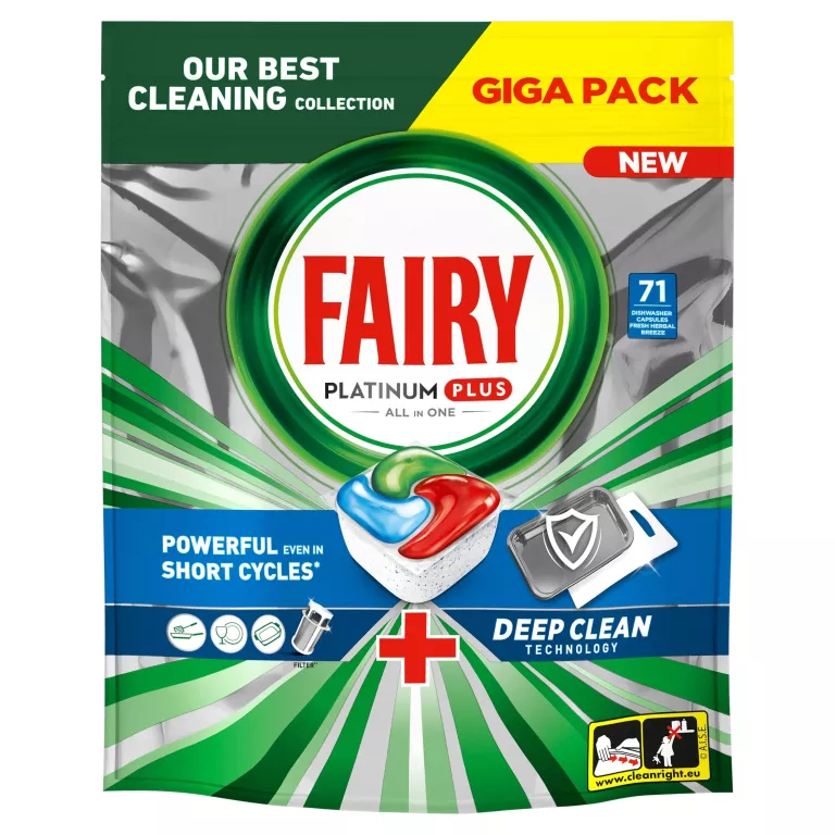 FAIRY PLATINUM PLUS KAPSUŁKI DO ZMYWARKI ŚWIEŻA ZIOŁOWA BRYZA 71 SZT.