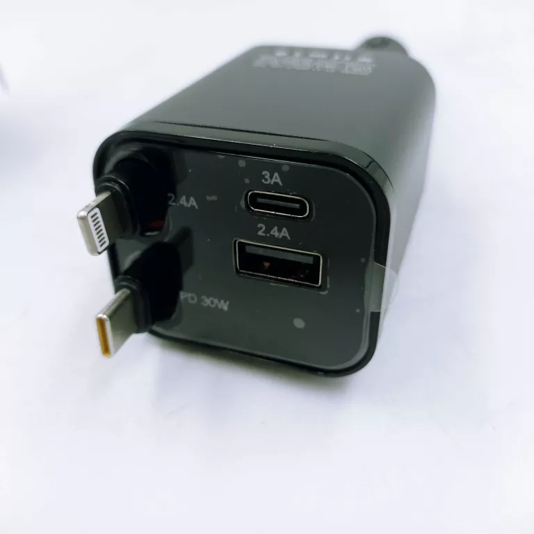 ŁADOWARKA SAMOCHODOWA 4W1 USB C PRZEBUG ZWIJAK 120W SZYBKIE ŁADOWANIE KABE