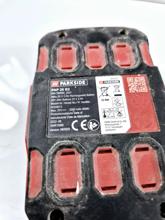 ŁADOWARKA PARKSIDE PLG 20 A1 + AKUMULATOR PARKSIDE PAP 20 B2