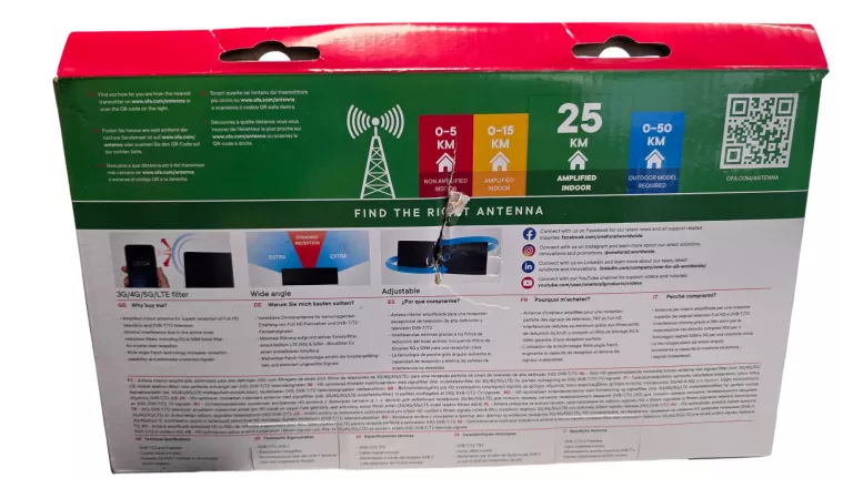 ANTENA WEWNĘTRZNA ONE FOR ALL SV 9430 5G