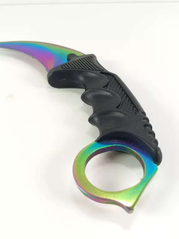 NÓŻ SURVIVALOWY KARAMBIT TĘCZOWY PAZUR