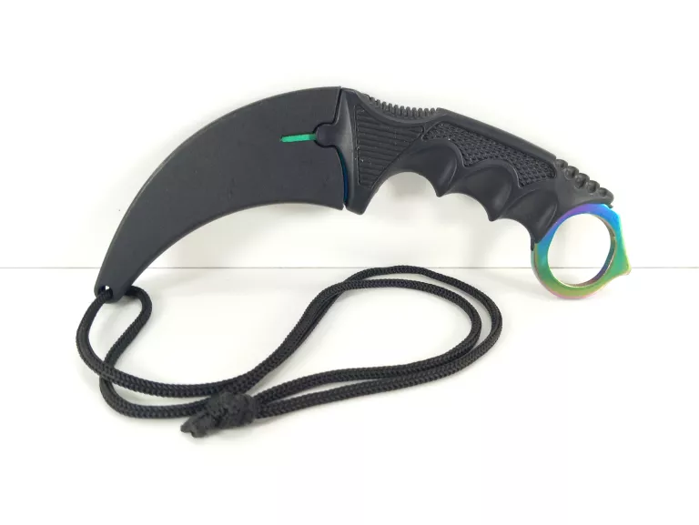 NÓŻ SURVIVALOWY KARAMBIT TĘCZOWY PAZUR