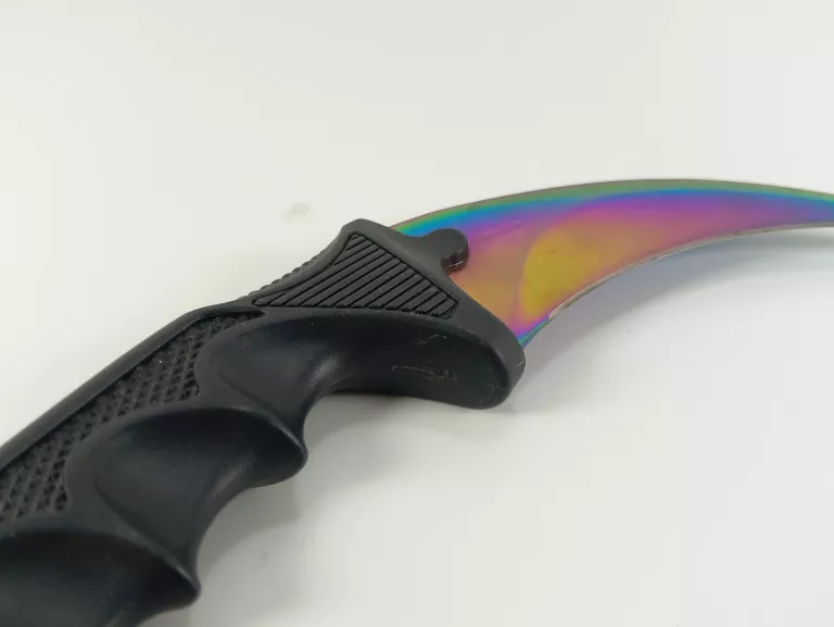 NÓŻ SURVIVALOWY KARAMBIT TĘCZOWY PAZUR