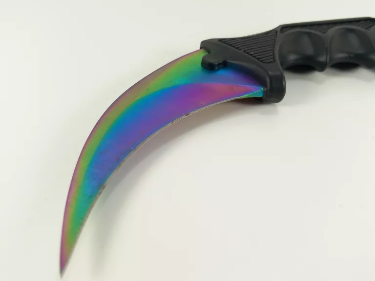 NÓŻ SURVIVALOWY KARAMBIT TĘCZOWY PAZUR
