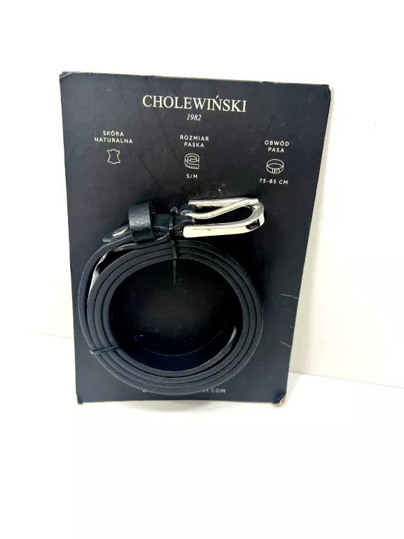 PASEK MĘSKI CHOLEWIŃSKI SKÓRZANY CZARNY R. S/M 75-85 CM / ZAPAKOWANY!