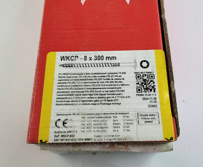 WKRĘTY DO DREWNA WKCP 8X300 30 SZTUK