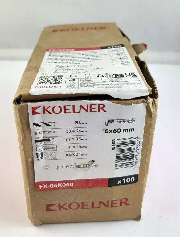 KOELNER KOŁKI SZYBKIEGO MONTAŻU 6X60MM