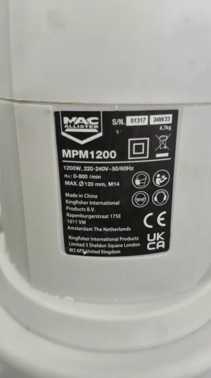 MIESZARKA ELEKTRYCZNA MACALLISTER 1200 W MPM1200