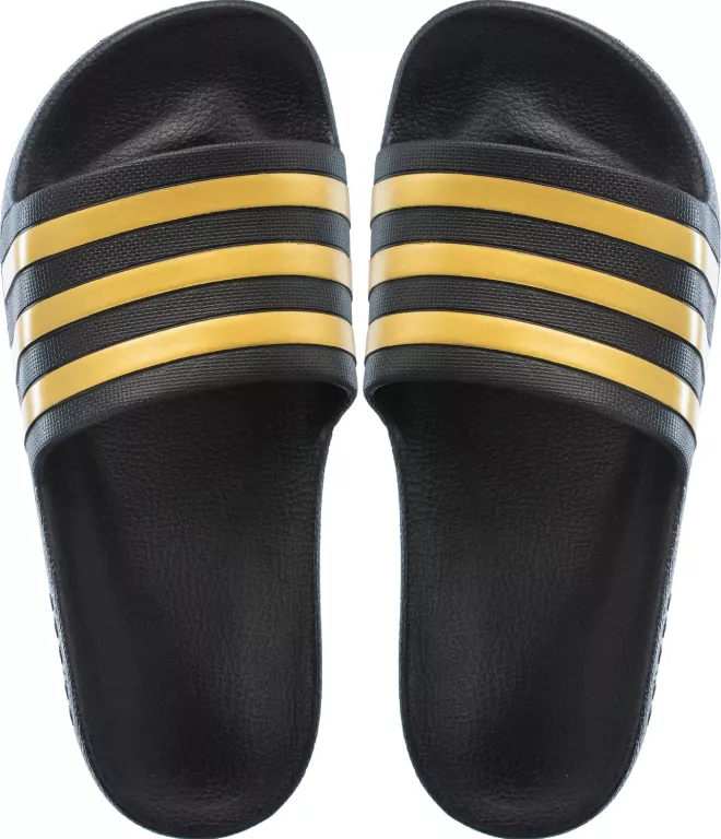 KLAPKI ADILETTE AQUA ADIDAS R39 CZARNO ZŁOTE