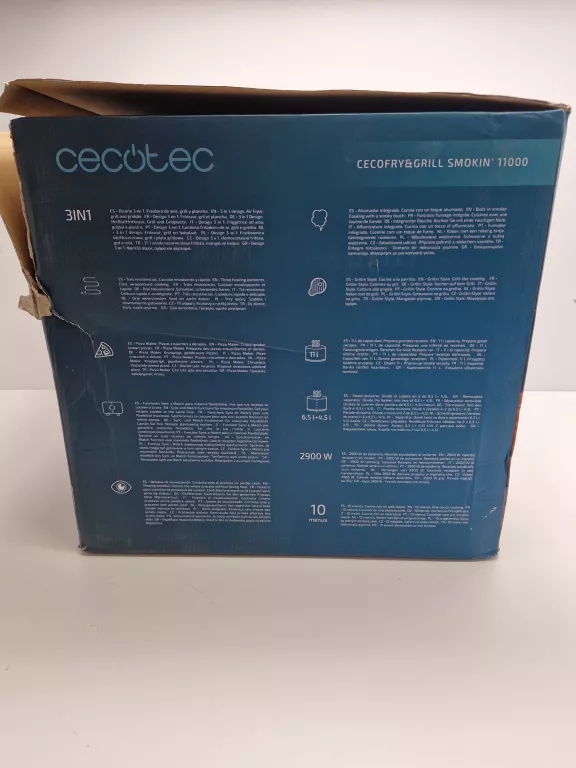 FRYTKOWNICA BEZTŁUSZCZOWA CECOFRY&GRILL SMOKIN 11000 10 L 2200 W