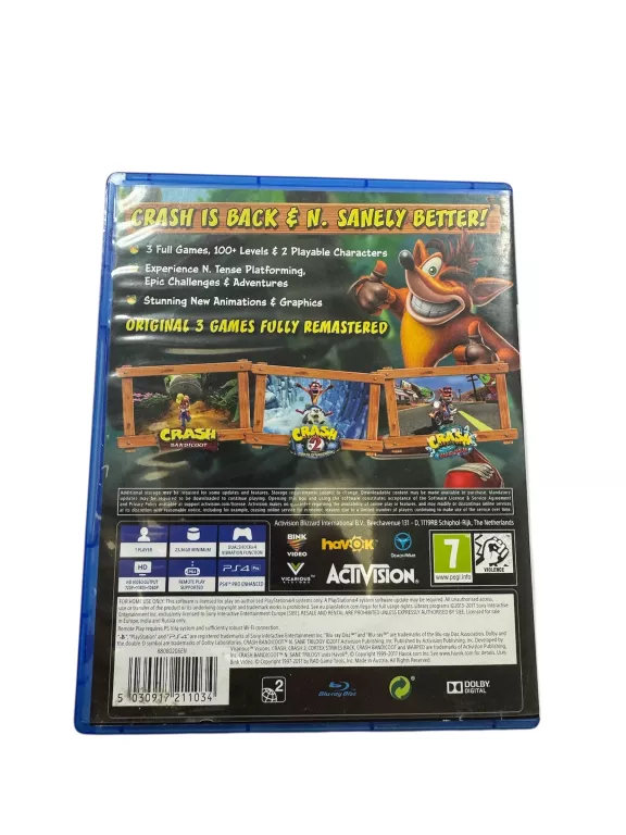 GRA CRASH BANDICOOT N SANE TRILOGY PS4