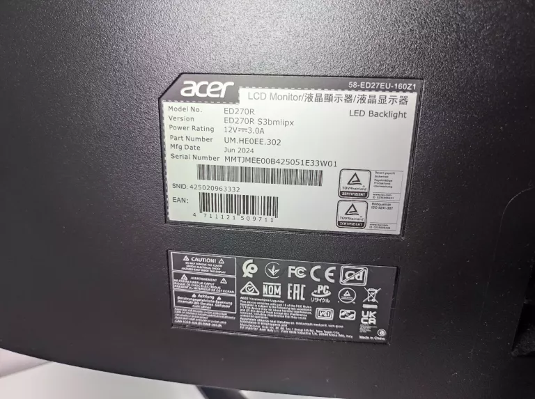 MONITOR ACER NITRO ED270RS3BMIIPX 27"
