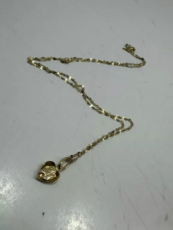 PIĘKNY ZŁOTY ŁAŃCUSZEK Z ZAWIESZKĄ 1,24G / 585