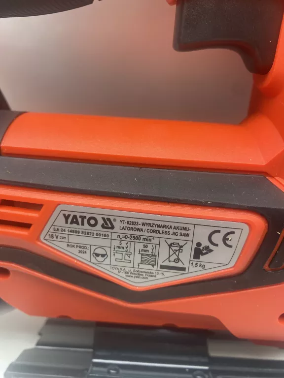 YATO 82823 WYRZYNARKA AKUMULATOROWA BODY ROK PRODUKCJI 2024