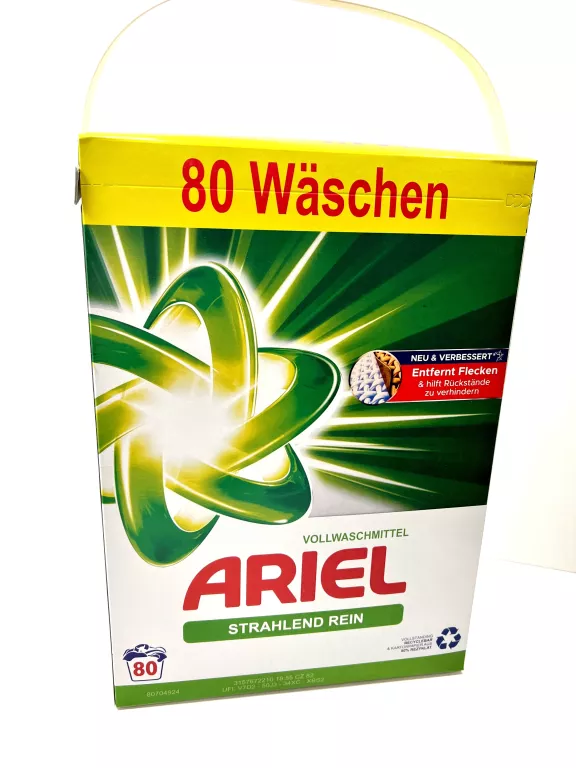 PROSZEK DO PRANIA UNIWERSALNY ARIEL 5,2 KG 80 PRAŃ NIEMIECKI