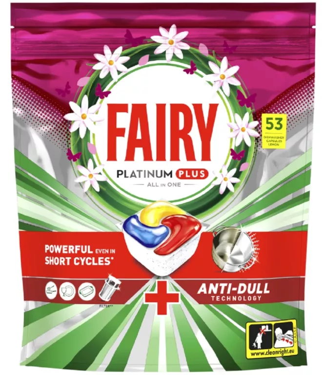 FAIRY PLATINUM PLUS KAPSUŁKI DO ZMYWARKI LEMON - 53 SZT