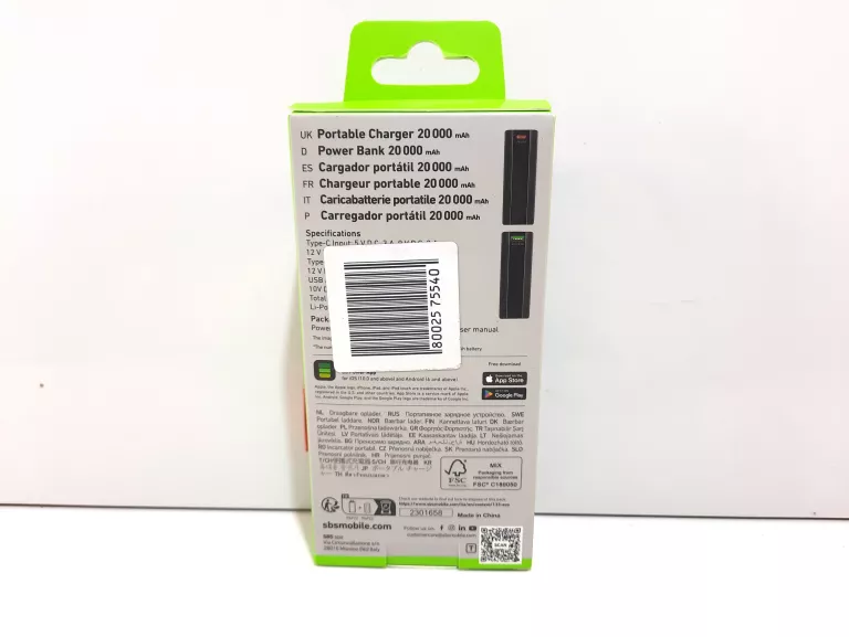 POWERBANK SBS 20 000 MAH