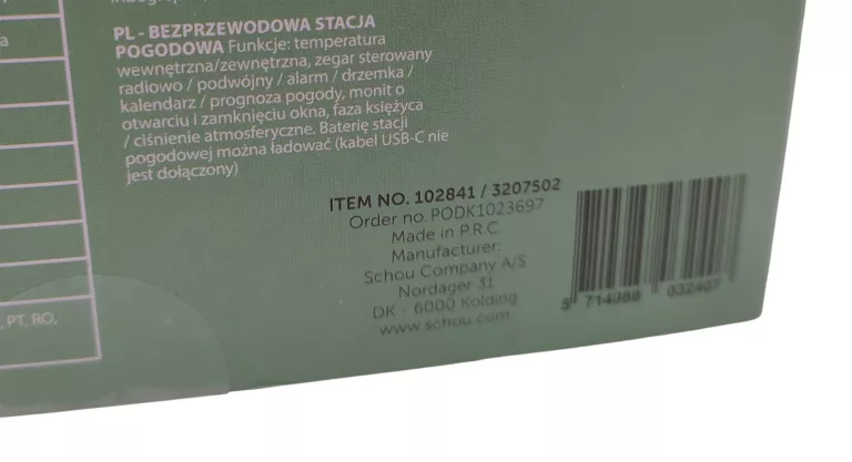 STACJA POGODOWA BEZPRZEWODOWA NOR-TEC PUDEŁKO