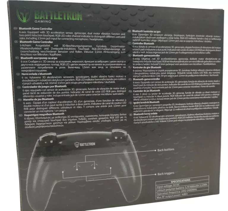 BEZPRZEDOWODY PAD BATTLETRON CZARNY BLUETOOTH PS4 NINTENDO PC