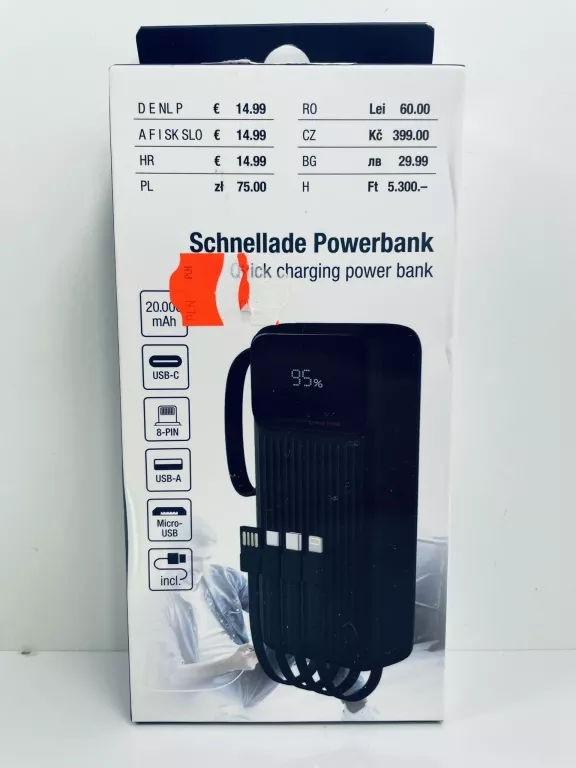 POWERBANK 4 KABLE DO ŁADOWANIA