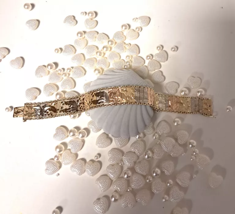 PIĘKNIE ZDOBIONA ZLOTA BRANSOLETKA 14CT 585