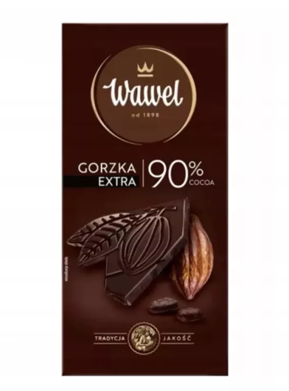 WAWEL CZEKOLADA PREMIUM GORZKA 90% COCOA 90G