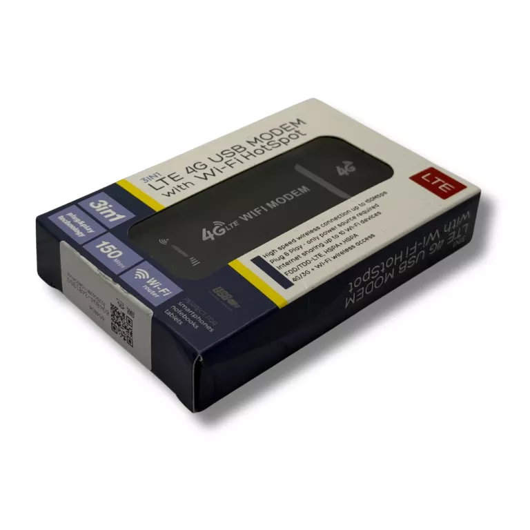 PRZENOŚNY FDD LTE 150 MB/S USB 4G DONGLE BEZPRZEWODOWY ROUTER WI-FI CZARNY